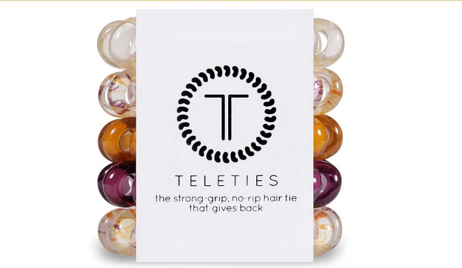 Accessories Teleties Hair Ties & Clips | Teleties Hair Tie - Tiny Band Pack Of 5 - Maple Leaf