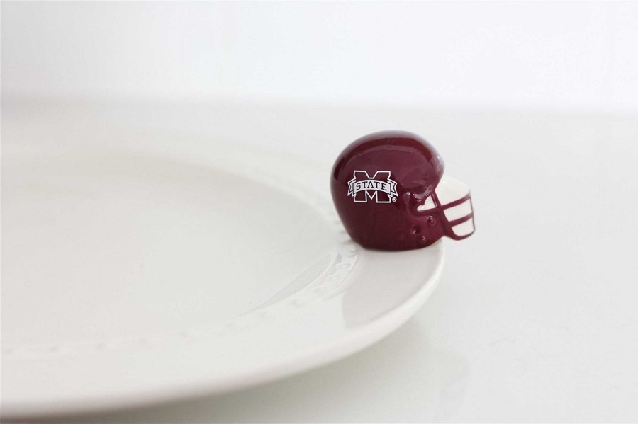 Home Decor Nora Fleming | Mississippi State Football Helmet Mini By Nora Fleming