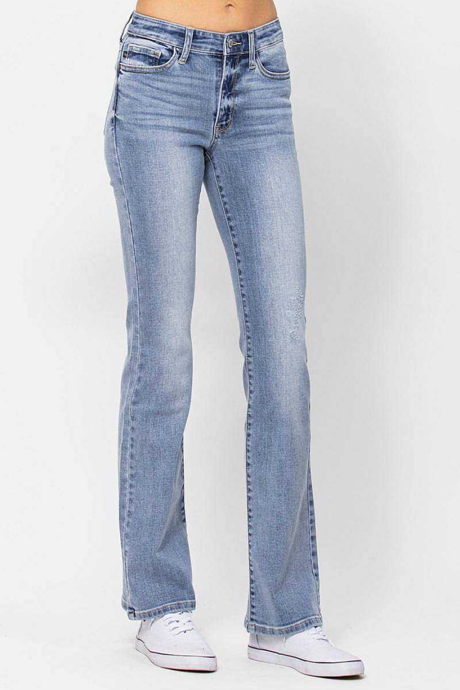 Clothing Kiwidrop Denim | Mid-Rise Non Distressed Bootcut Jeans By Judy Blue Light Blue