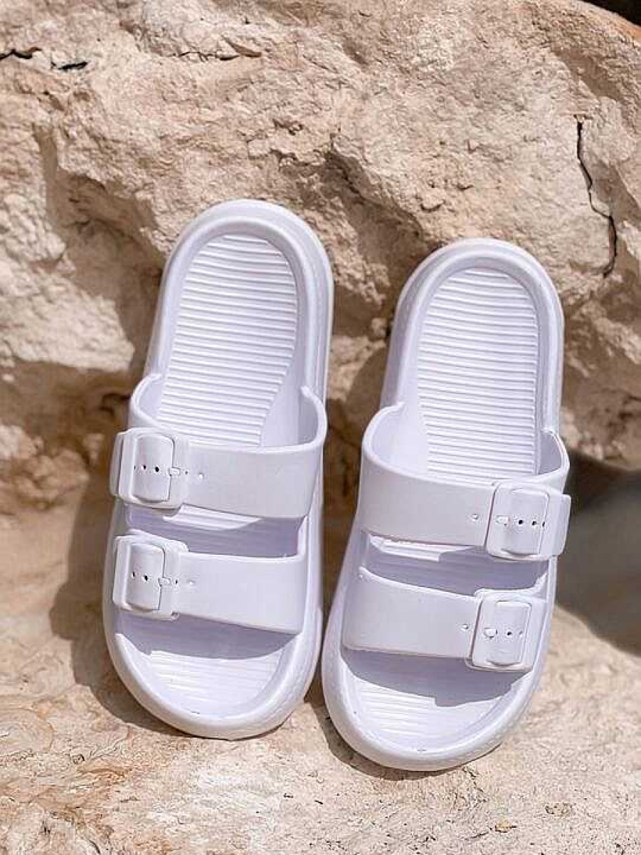 Shoes Prep Obsessed JTC | Comfy Buckle Foam Slides - White