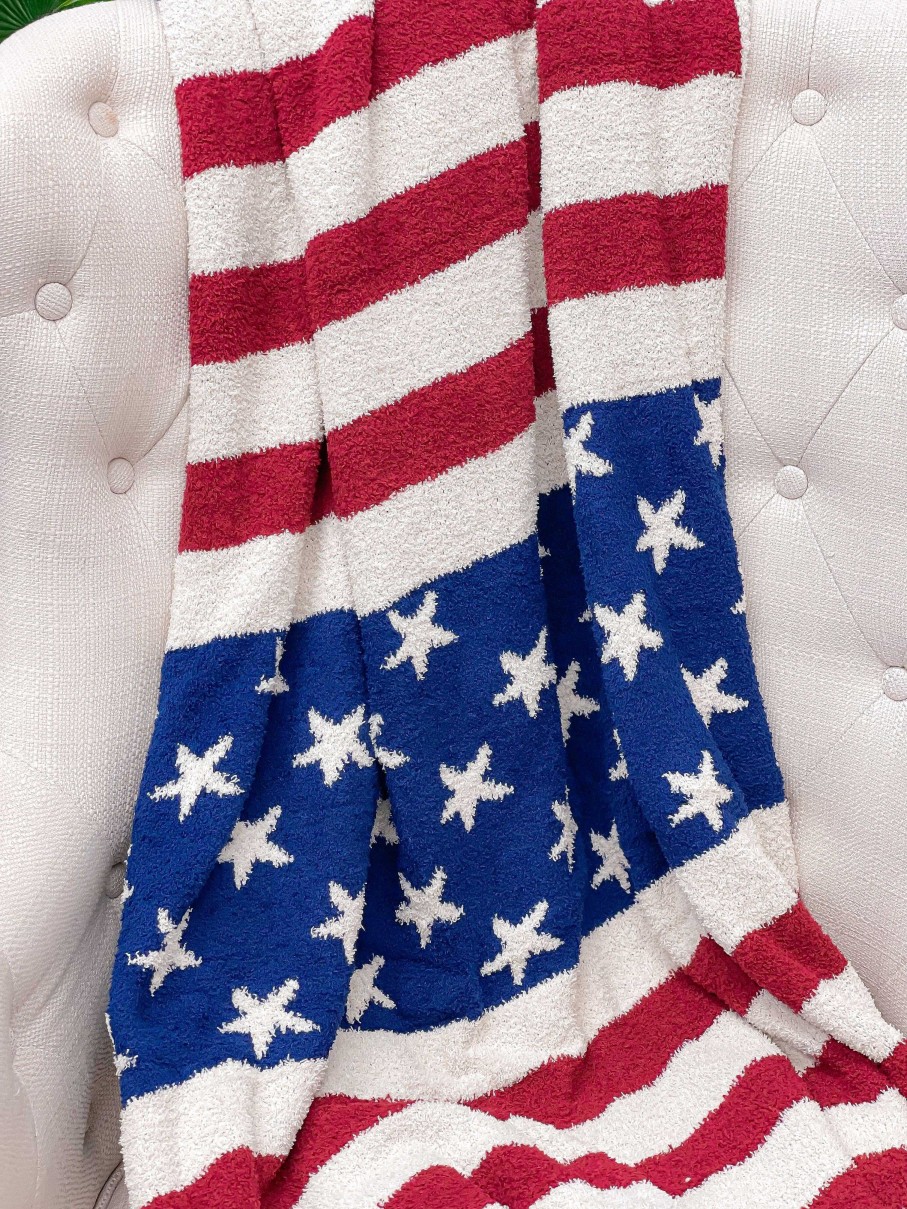 Home Decor Prep Obsessed JTC | Luxury Cozy Throw Blanket - American Flag