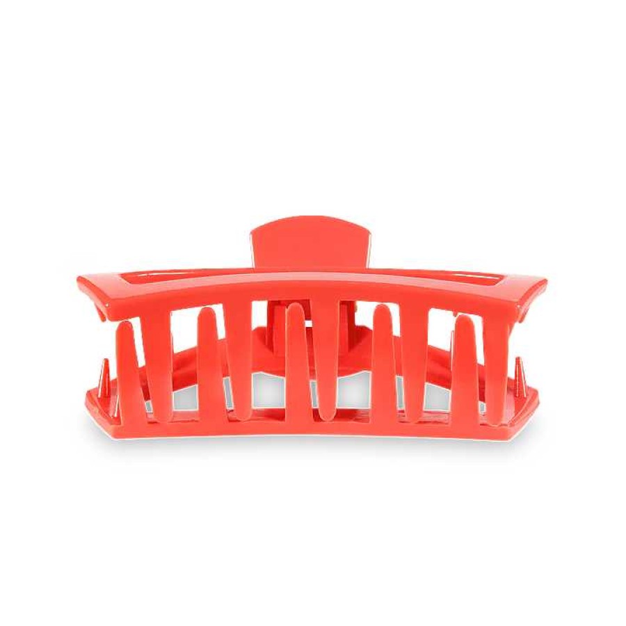 Accessories Teleties Hair Ties & Clips | Medium Teleties Open Claw Clip - Coral