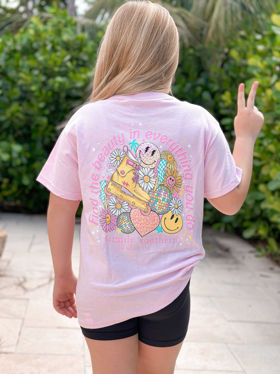 Clothing Simply Southern Short Sleeve | Youth 'Find The Beauty' Short Sleeve Tee By Simply Southern