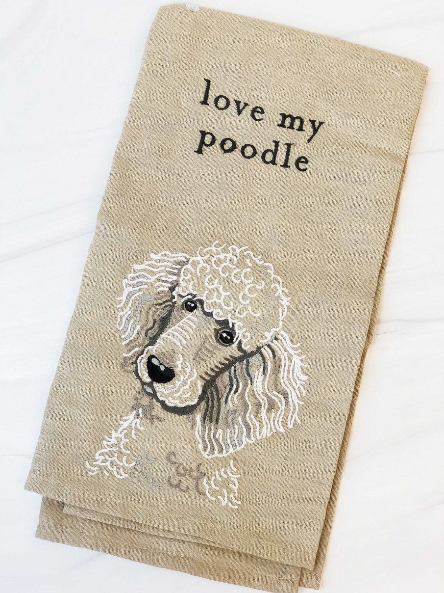 Home Decor Primitives By Kathy | Love My Poodle' Dish Towel