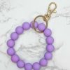 Accessories Prep Obsessed TL Wristlets & Clutches | Stretch Wood Bead Wristlet Keychain - Lavender