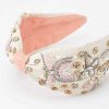 Accessories Prep Obsessed PR Headbands | Pink Floral & Butterfly Embroidered Rhinestone Headband