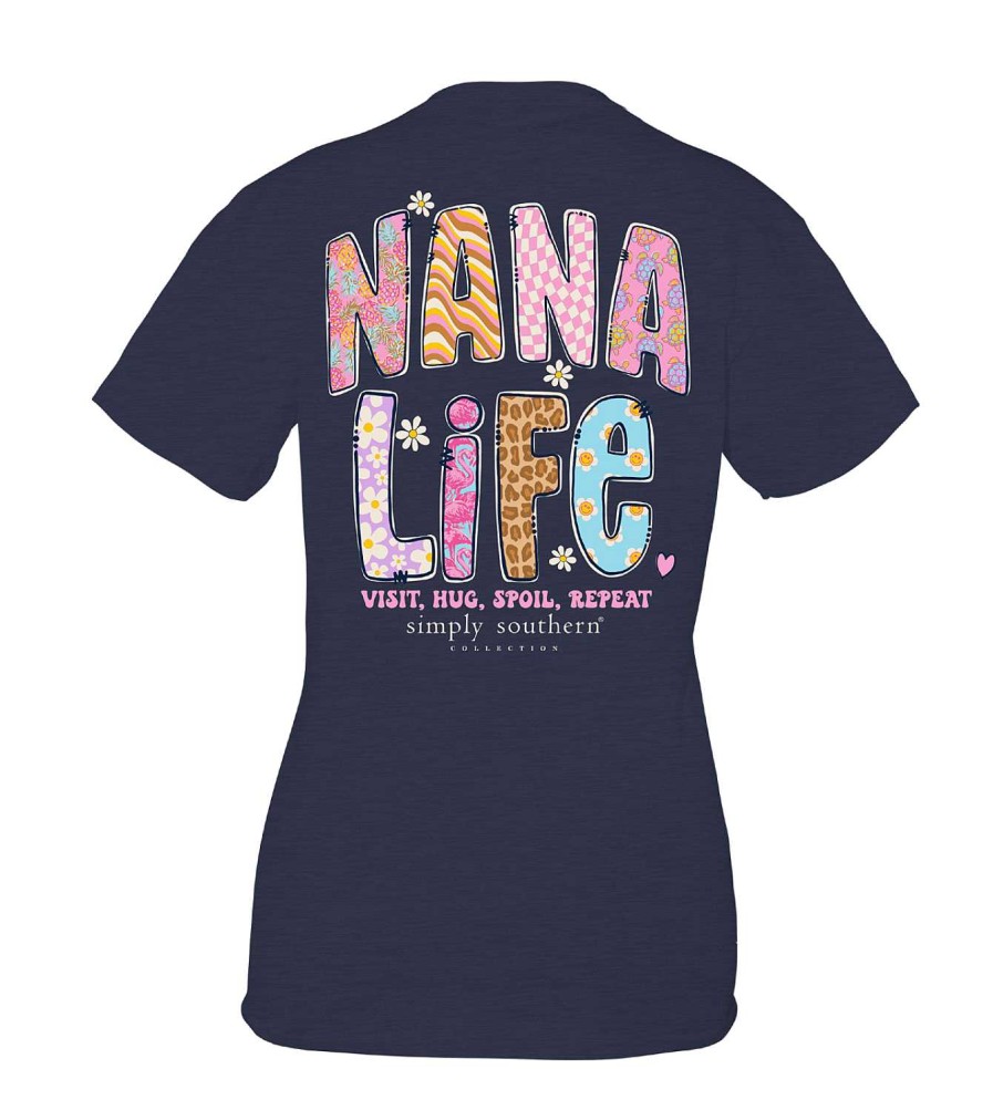 Clothing Simply Southern Preppy Tees | Visit, Hug, Spoil, Repeat' Nana Short Sleeve Tee By Simply Southern