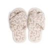 Shoes Prep Obsessed JTC | Leopard Criss Cross Fuzzy Slippers - Beige