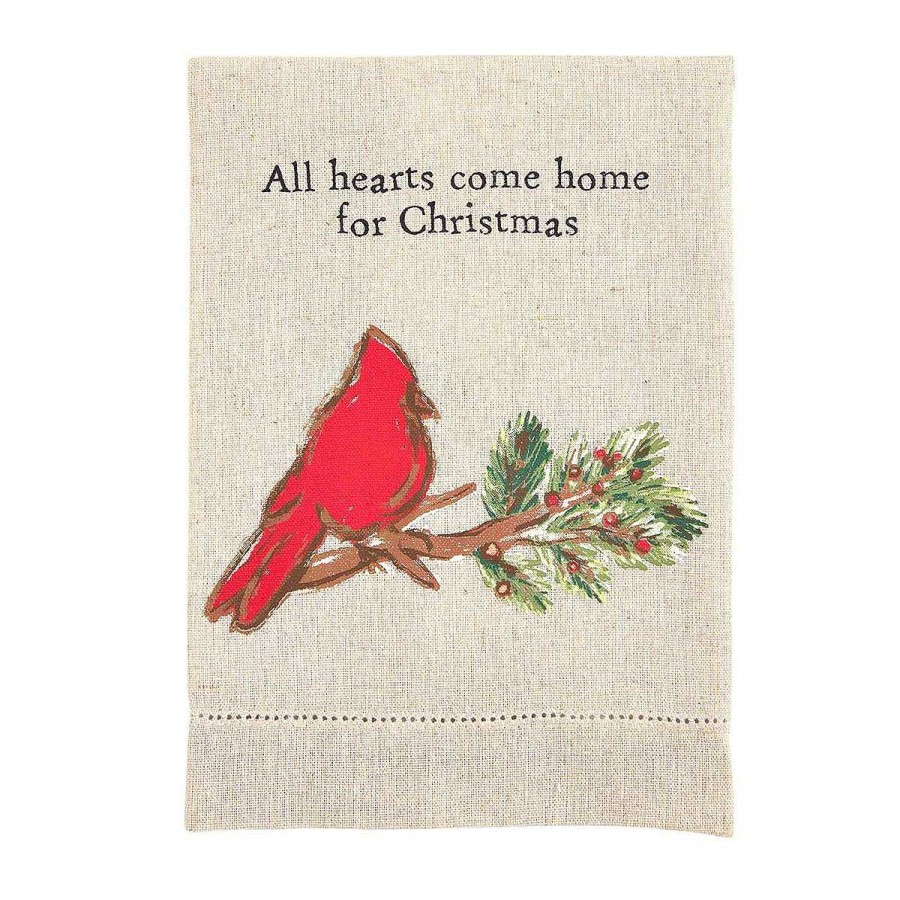 Home Decor Mud Pie | Christmas Cardinal Hand Towel By Mud Pie