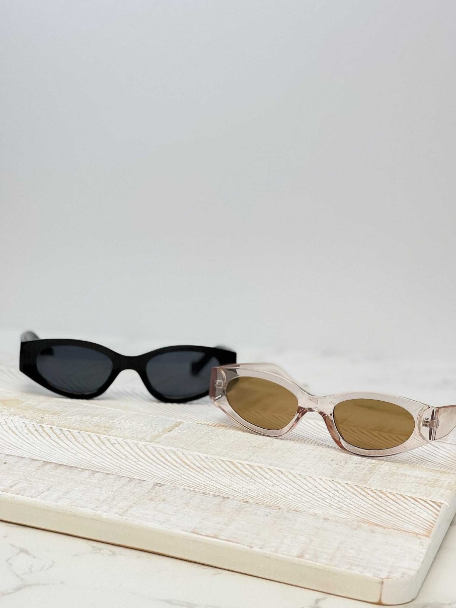 Accessories Prep Obsessed MAX | Reeves Narrow Black Sunglasses