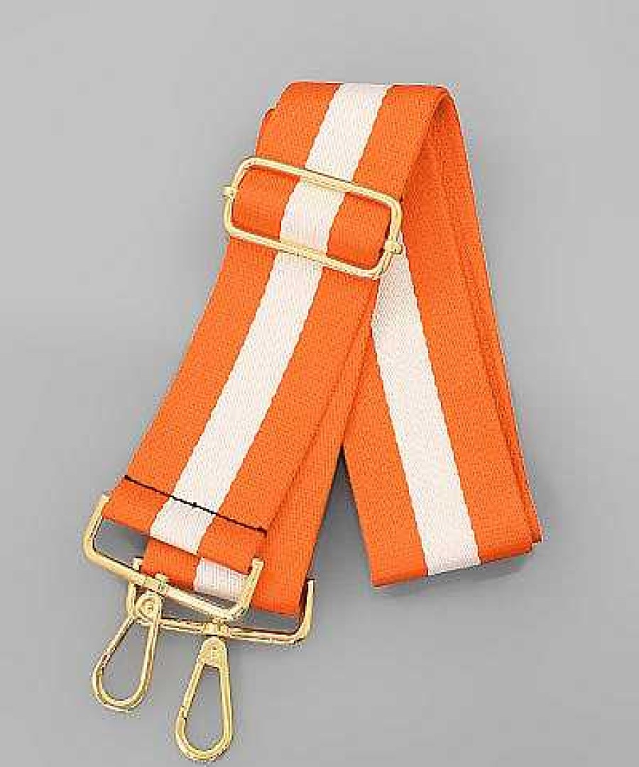 Accessories Prep Obsessed GS Crossbody Bags | Adjustable Crossbody Strap - Orange & White Stripe