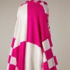 Clothing Miracle Sweaters | Checkered Crochet Open Cardigan - Hot Pink