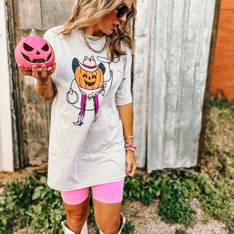 Clothing Prickly Pear TX Graphic Tees | Giddy Up Pumpkin Short Sleeve Graphic Tee