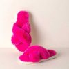 Shoes Shiraleah | Christina Fuzzy Criss-Cross Slippers - Magenta