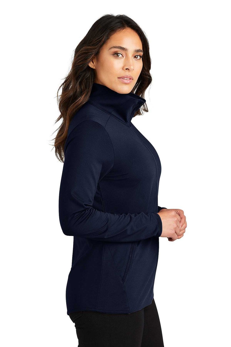 Clothing Sanmar Athleisure | Accord Pop Collar Zip-Up - Navy (Ships In 1-2 Weeks)