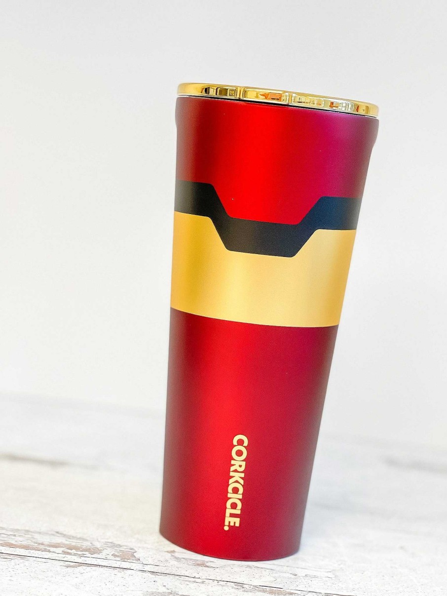 Home Decor Corkcicle | 24 Oz Stainless Steel Marvel Iron Man Tumbler By Corkcicle