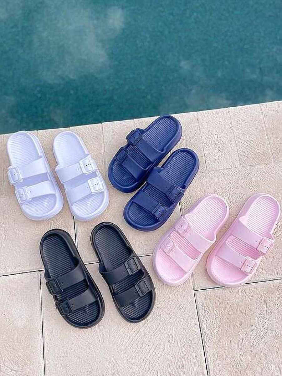 Shoes Prep Obsessed JTC | Comfy Buckle Foam Slides - Black