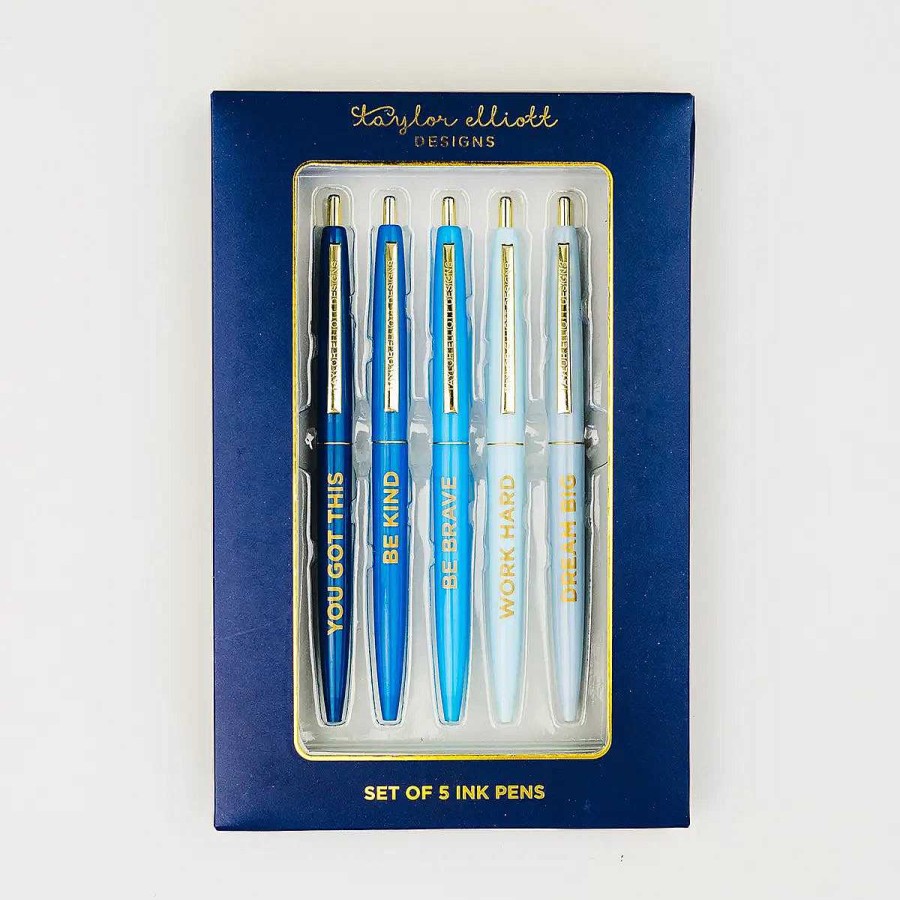 Home Decor Taylor Elliott Designs | Navy Motivational Pen Set