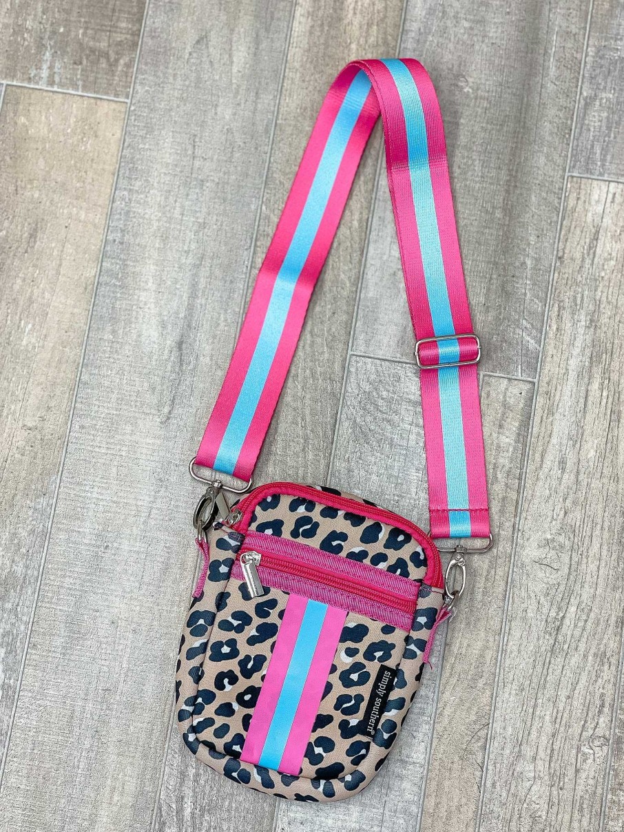 Accessories Simply Southern Crossbody Bags | Leopard Neoprene Phone Crossbody By Simply Southern