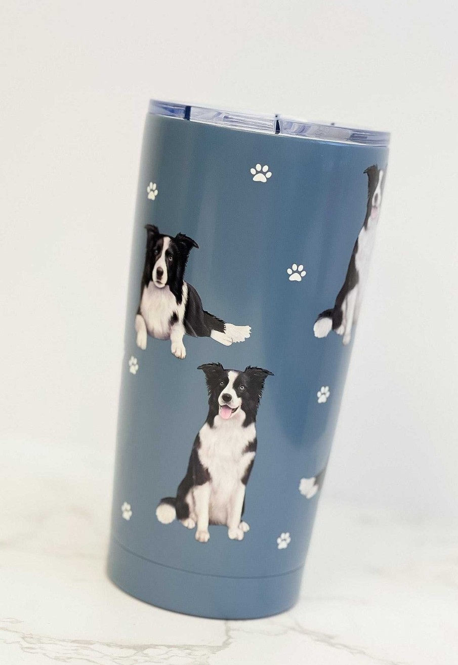 Home Decor E&S Pets | Border Collie Stainless Steel Tumbler