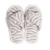 Shoes Prep Obsessed JTC | Zebra Criss Cross Fuzzy Slippers - Gray