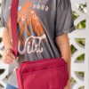 Accessories Prep Obsessed UNNI Crossbody Bags | Adele Nylon Camera Crossbody Bag - Cranberry