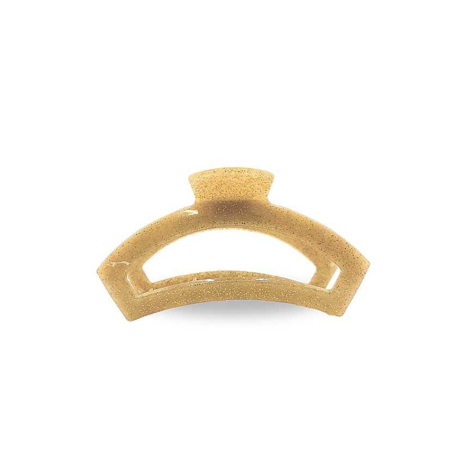 Accessories Teleties Hair Ties & Clips | Tiny Teleties Open Claw Clip - Gold Glitter