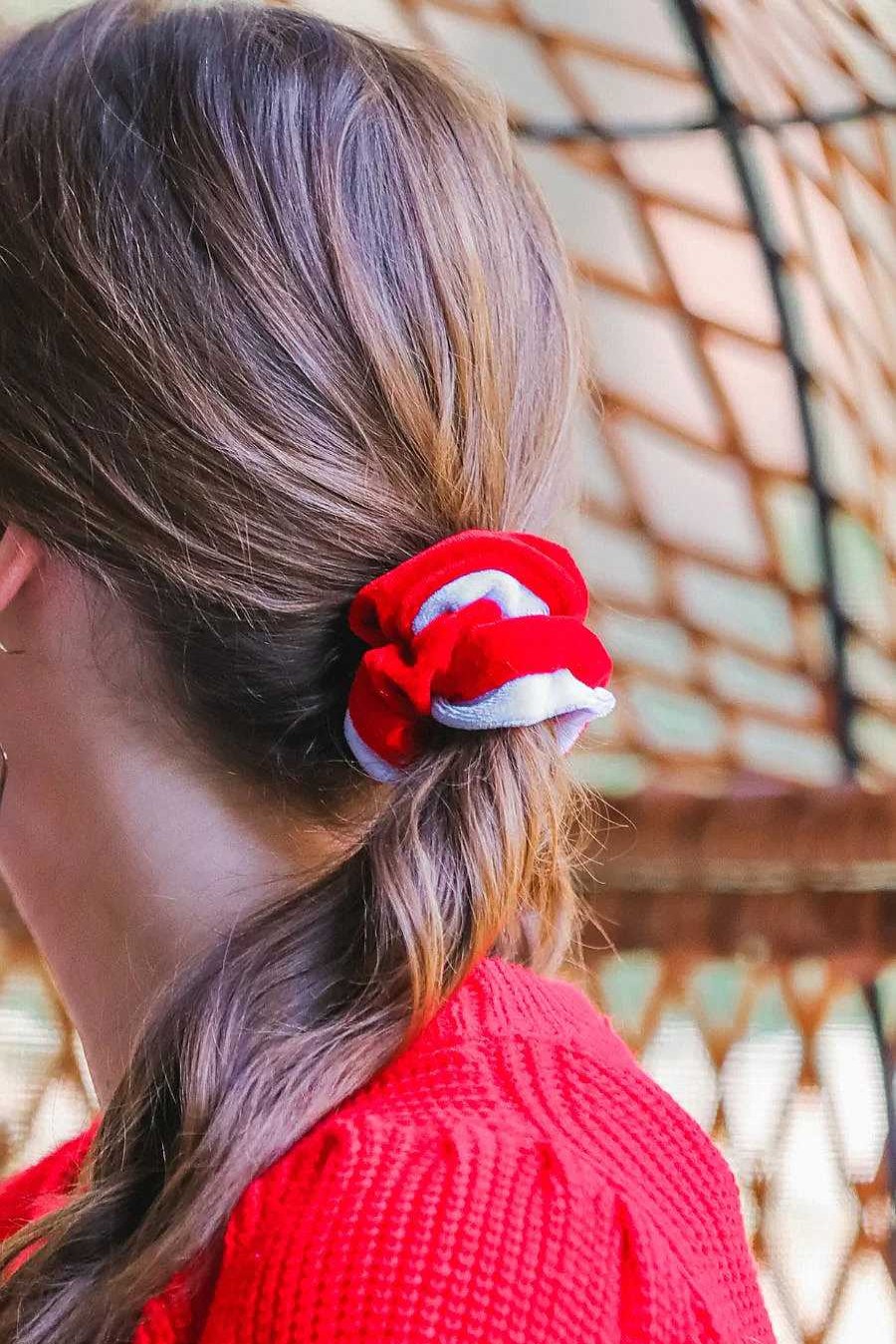 Accessories Jess Lea Hair Ties & Clips | Velvet Christmas Scrunchie - 2 Options Available