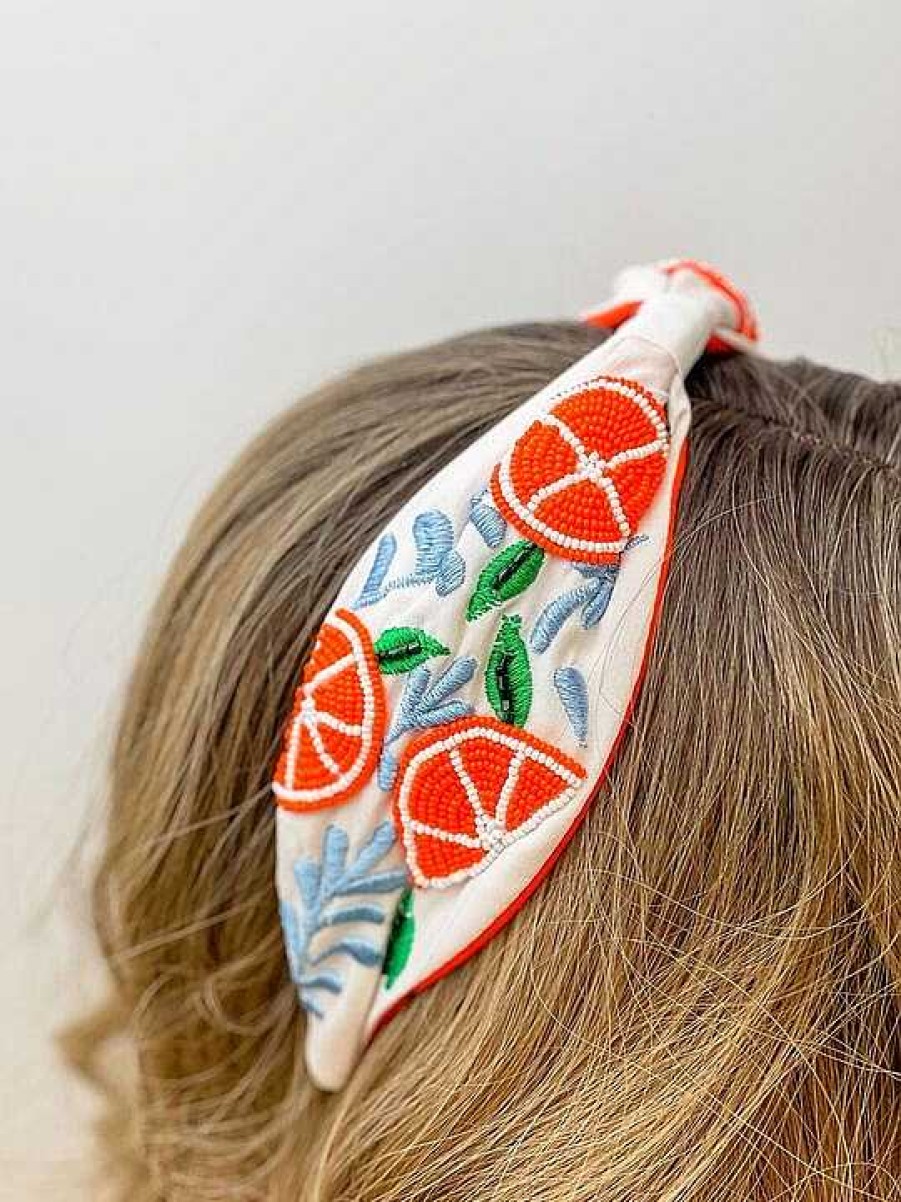 Accessories Prep Obsessed TL Headbands | Orange Seed Bead Headband