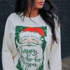 Clothing Small Town Society Graphic Tees | Happy Ho Ho Ho To You' Santa Long Sleeve Graphic Tee