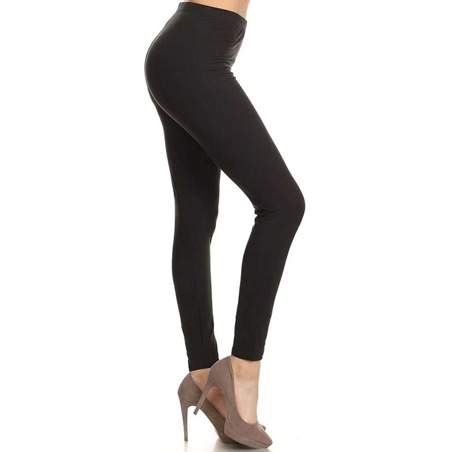 Clothing Leggings Depot Athleisure | Basic Buttery High Waisted Leggings - Black