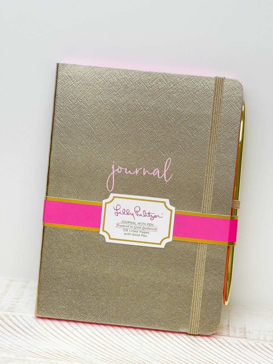 Home Decor Lifeguard Press | Journal With Pen By Lilly Pulitzer - Gold