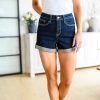 Clothing LH May Sale Shorts | Stone Wash Open Seam Cuff Shorts By Judy Blue (Ships In 1-2 Weeks)