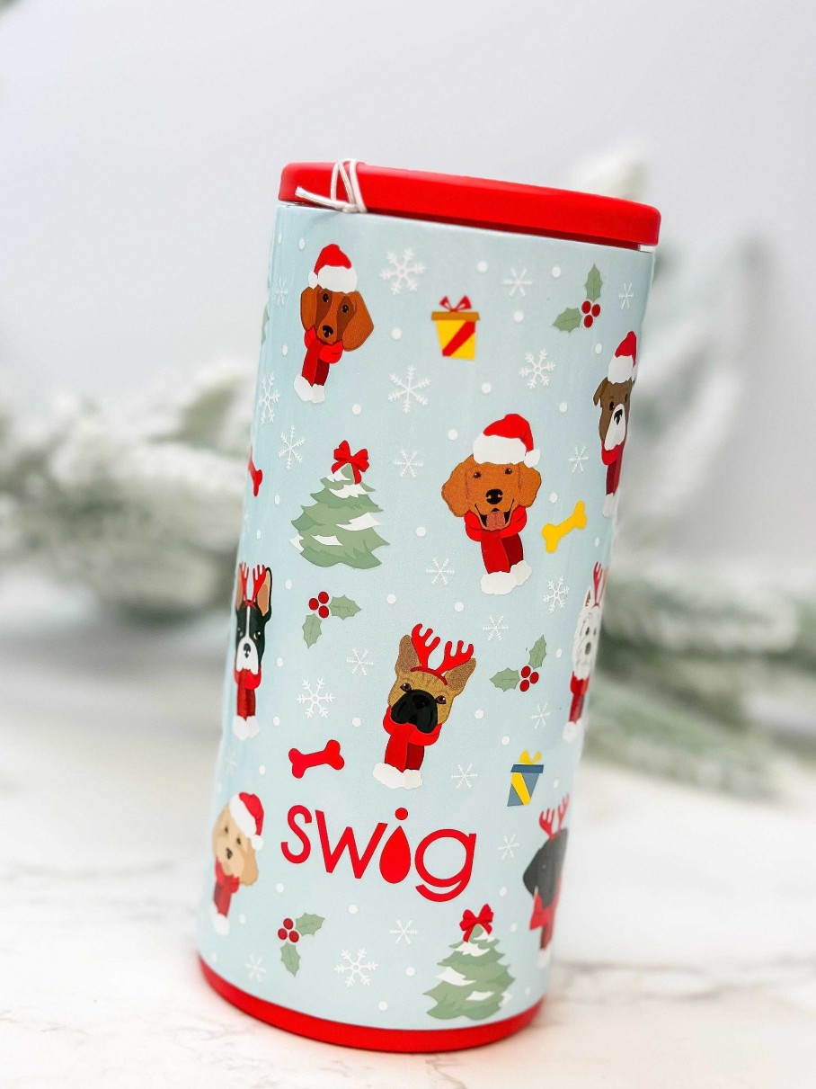 Home Decor Swig | Santa Paws 12 Oz Skinny Can Cooler By Swig