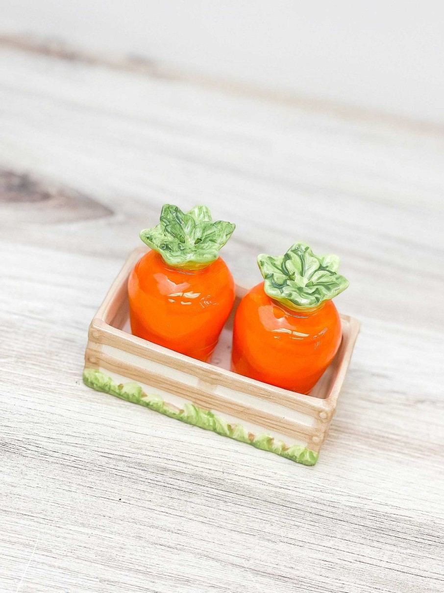 Home Decor Special T Imports | Carrots In Crate Salt & Pepper Shakers