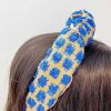 Accessories Prep Obsessed U&I Headbands | Raffia Embossed Knotted Headband - Blue