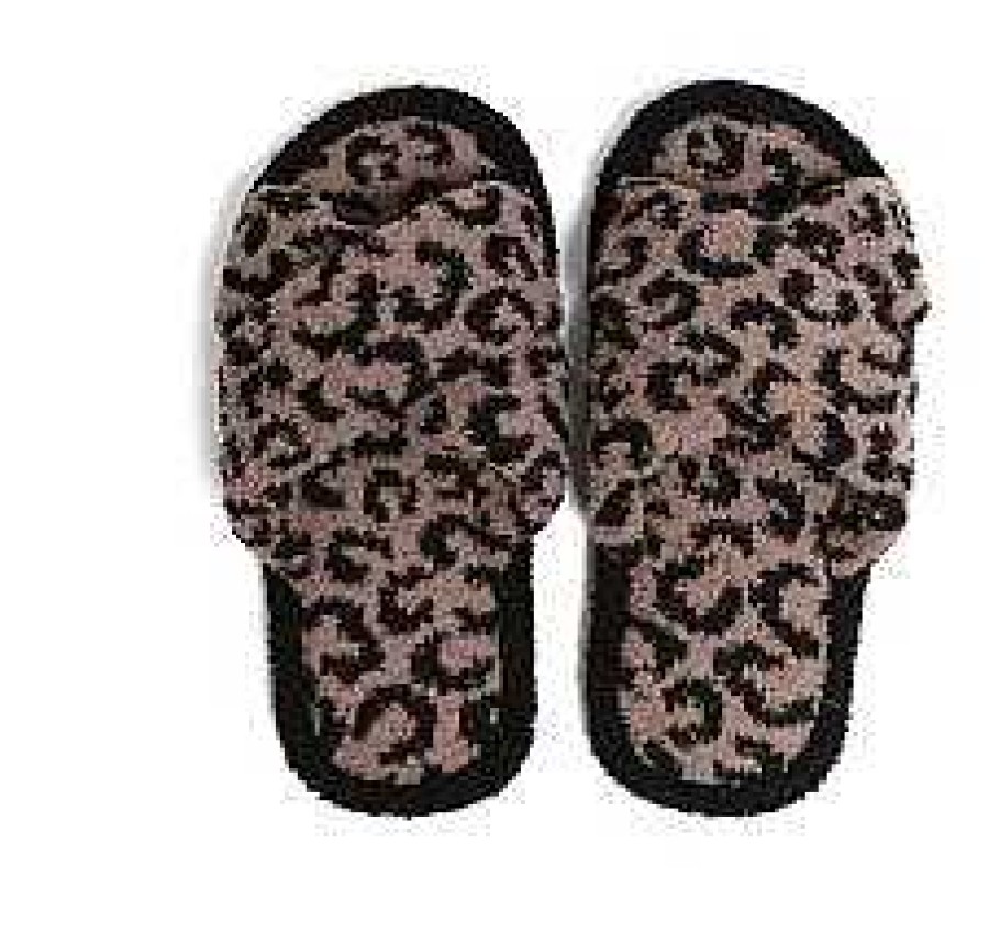 Shoes Prep Obsessed JTC | Leopard Criss Cross Fuzzy Slippers - Coffee