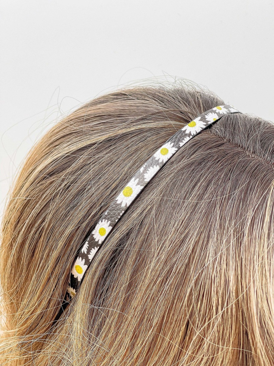 Accessories Prep Obsessed PR Headbands | Skinny Leather Headband - Daisy