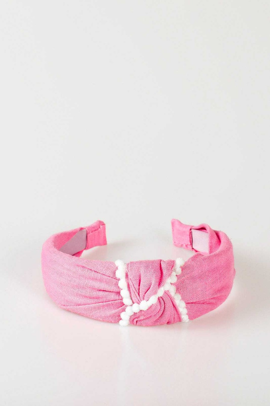 Accessories Violet & Brooks Hair Ties & Clips | Rebecca Pompom Headband - Rose