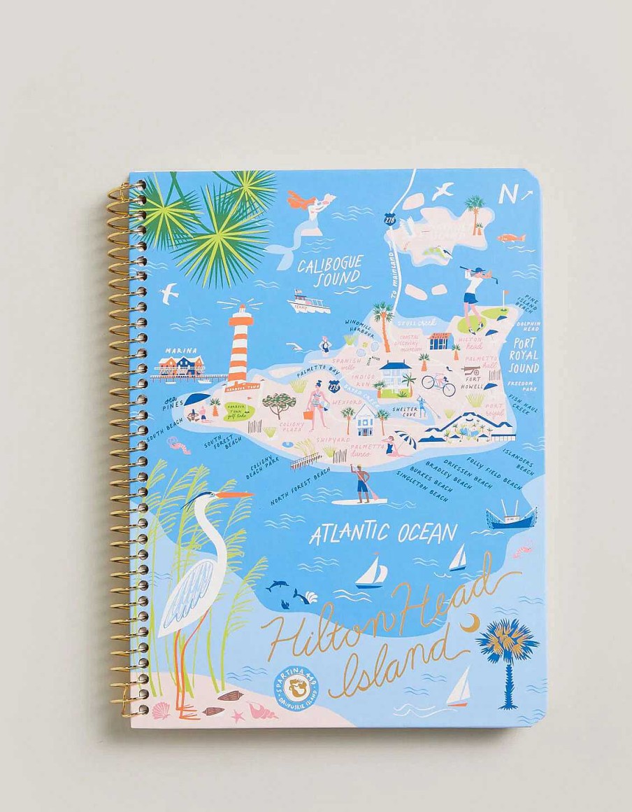 Home Decor Spartina | Ruled Spiral Hilton Head Notebook By Spartina