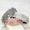 Accessories Prep Obsessed TL Headbands | Pearl Flower Headband - Gray