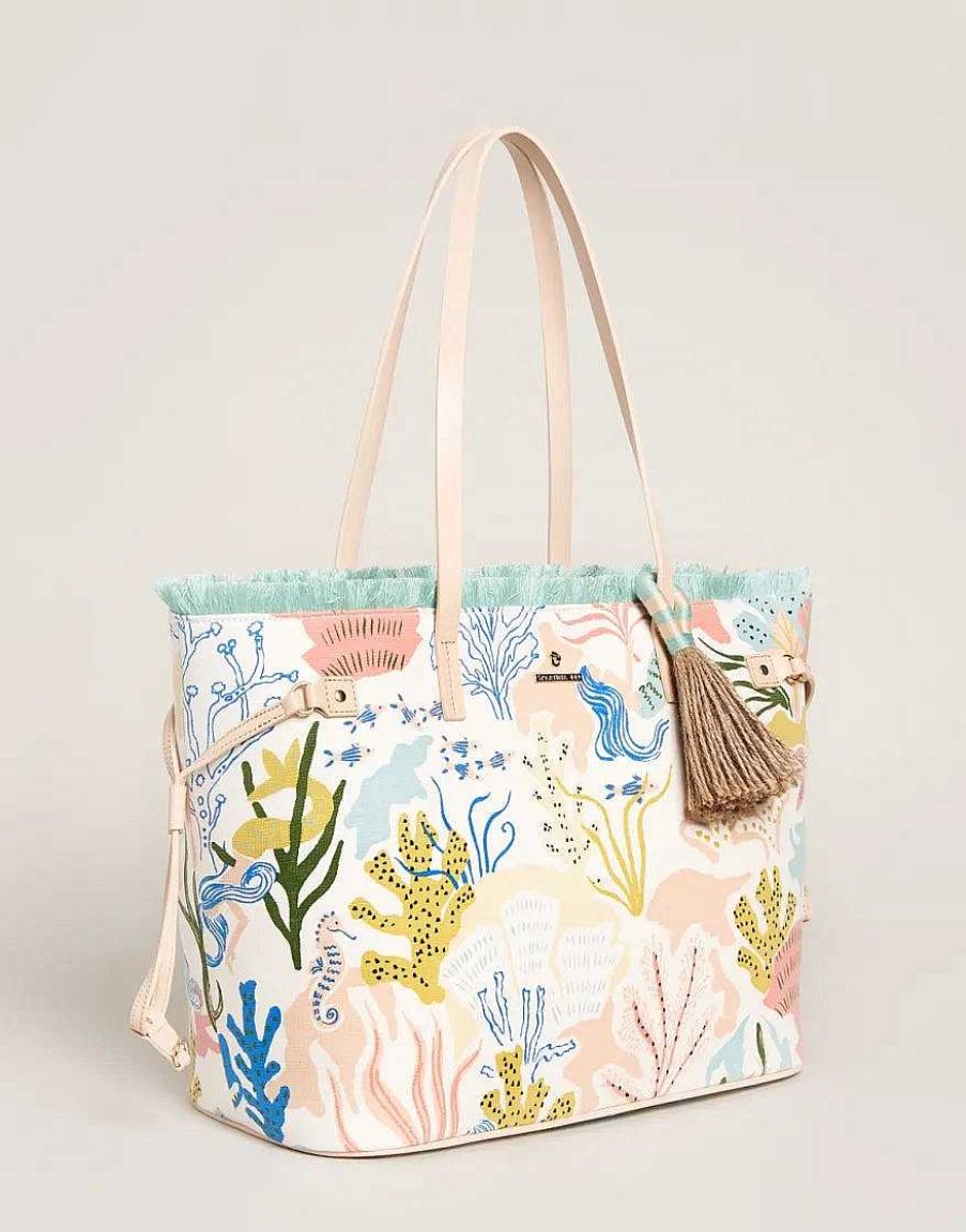 Accessories Spartina Tote Bags | Mermaid Sea Jetsetter Tote By Spartina