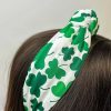 Accessories Prep Obsessed TL Headbands | Printed Clover Top Knot Headband - White