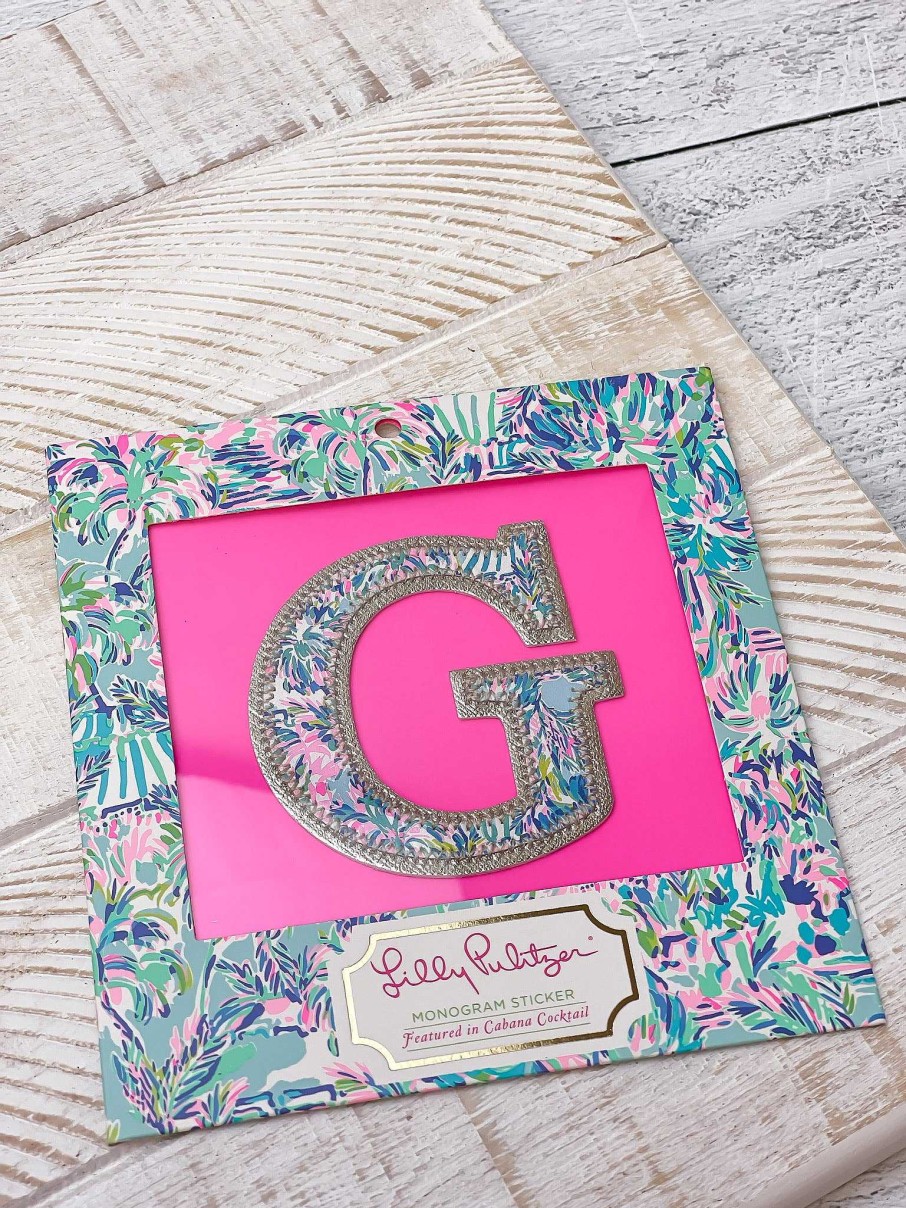 Home Decor Lilly Pulitzer | Printed Monogram Sticker By Lilly Pulitzer - G