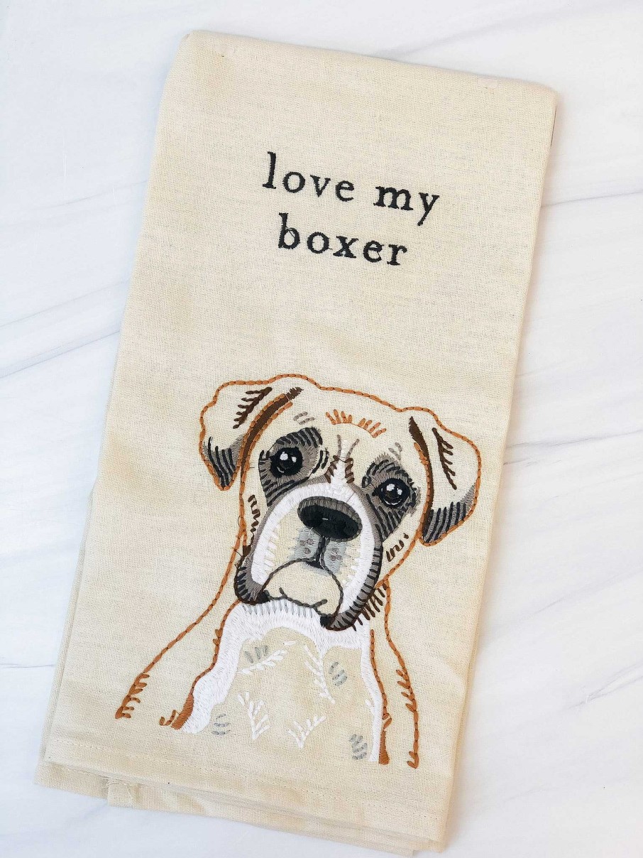 Home Decor Primitives By Kathy | Love My Boxer' Dish Towel