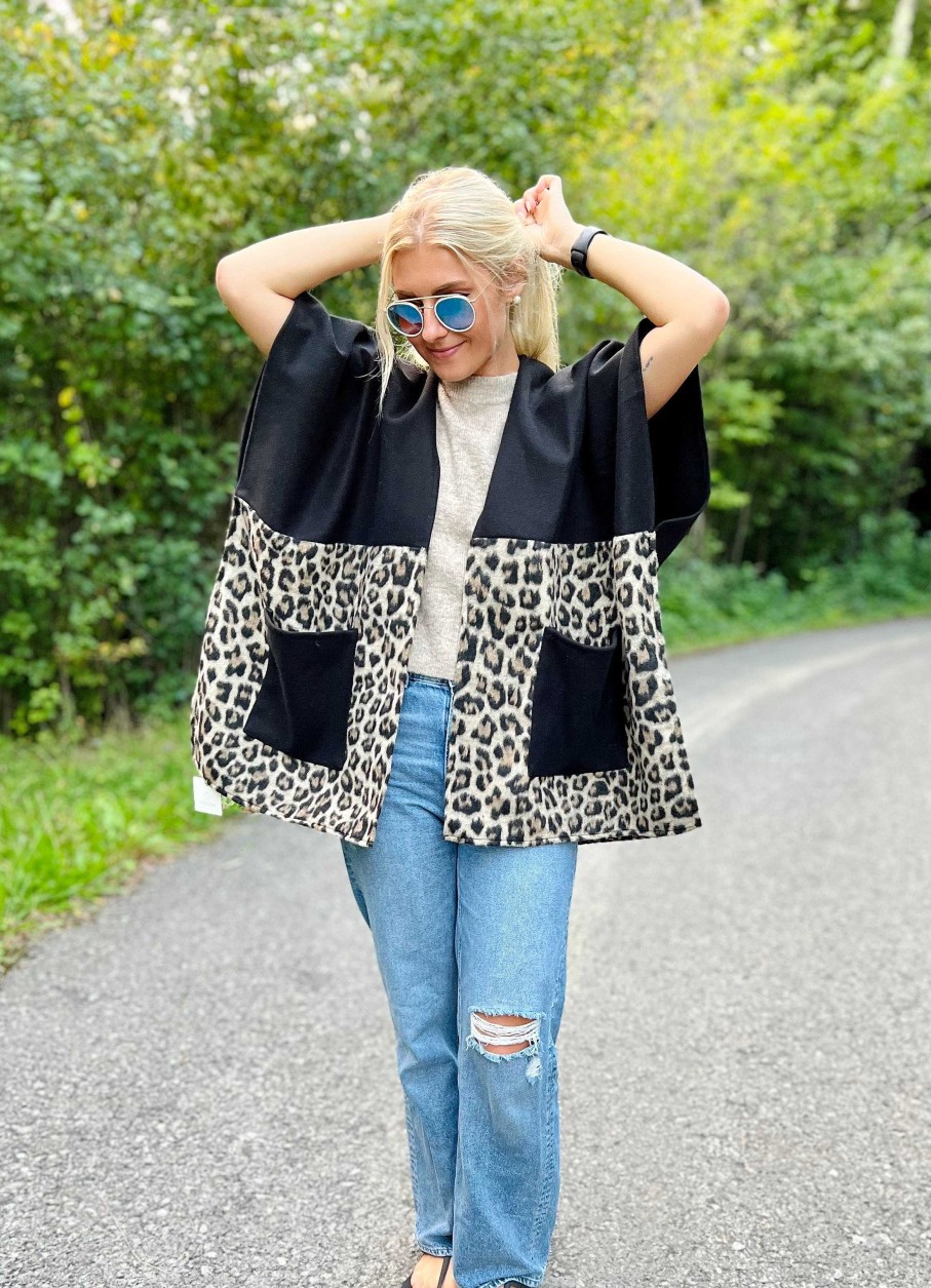 Clothing Prep Obsessed MIX Kimonos | Leopard Pocket Kimono