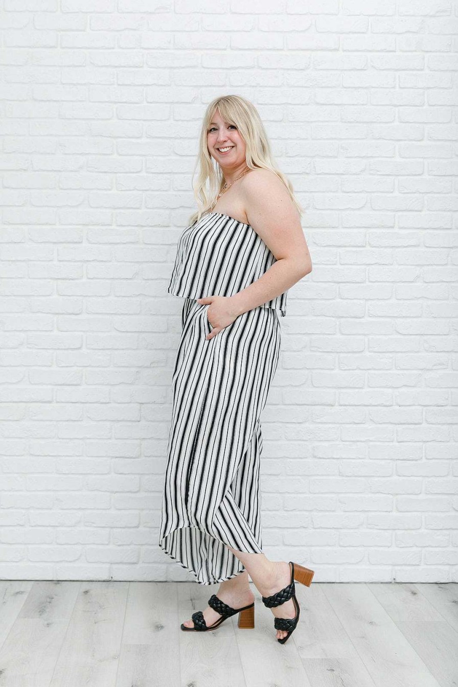 Clothing LHFourth Rompers & Jumpsuits | Modern Stripes Sleeveless Jumpsuit