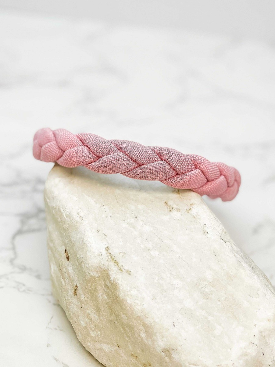 Accessories Prep Obsessed FC Headbands | Textured Braid Headband - Pink