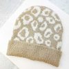 Accessories Prep Obsessed JTC Beanies | Kids Luxury Cozy Printed Beanie - Beige Leopard