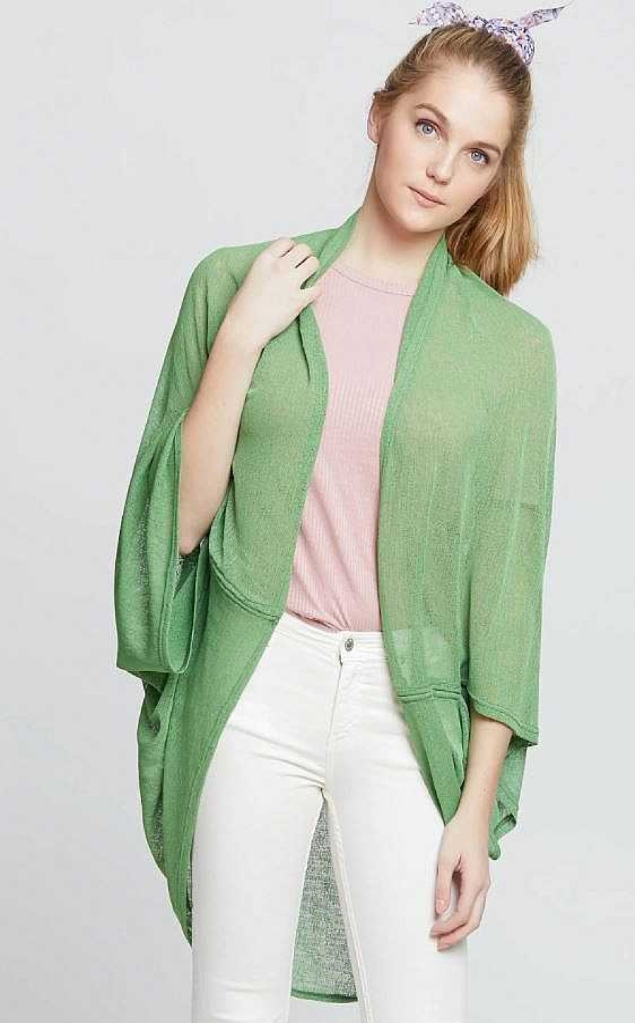 Clothing Prep Obsessed KW Kimonos | Sheer Lightweight Cocoon Kimono - Green